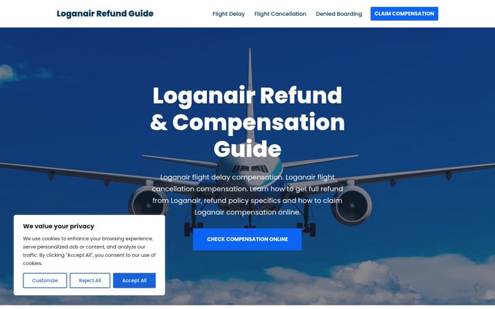 Screenshot of loganairrefund.com