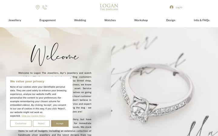 Screenshot of loganthejewellers.co.uk