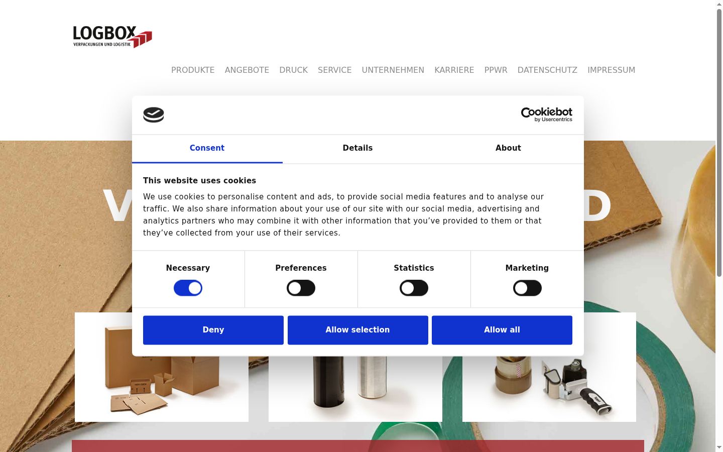 Screenshot del banner di consenso mostrato prima di qualsiasi interazione