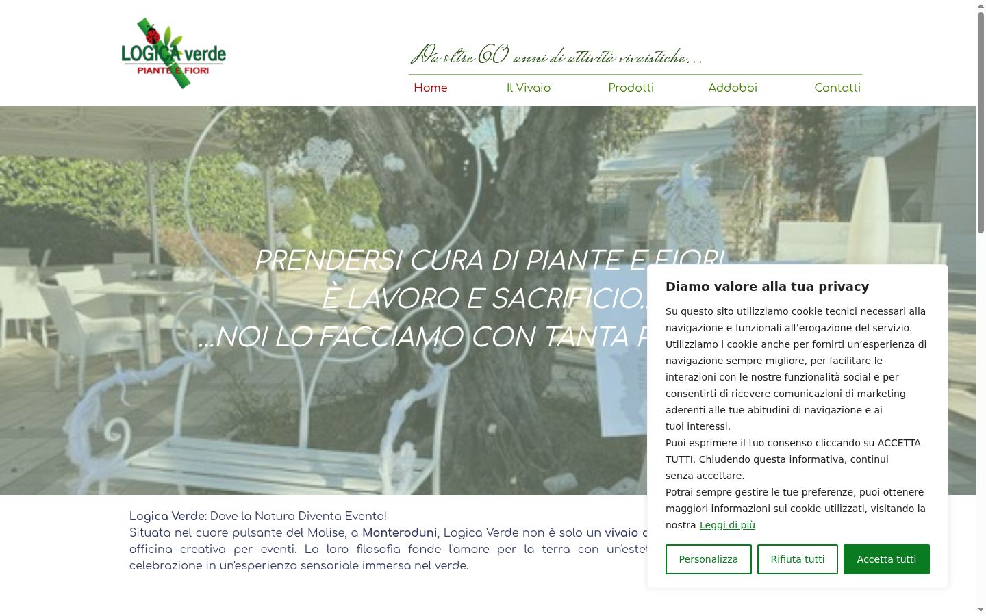 Captura de pantalla del banner de consentimiento mostrado antes de cualquier interacción
