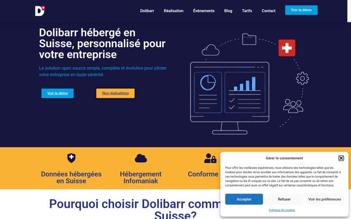 Screenshot of logiciel-gestion-entreprise.ch