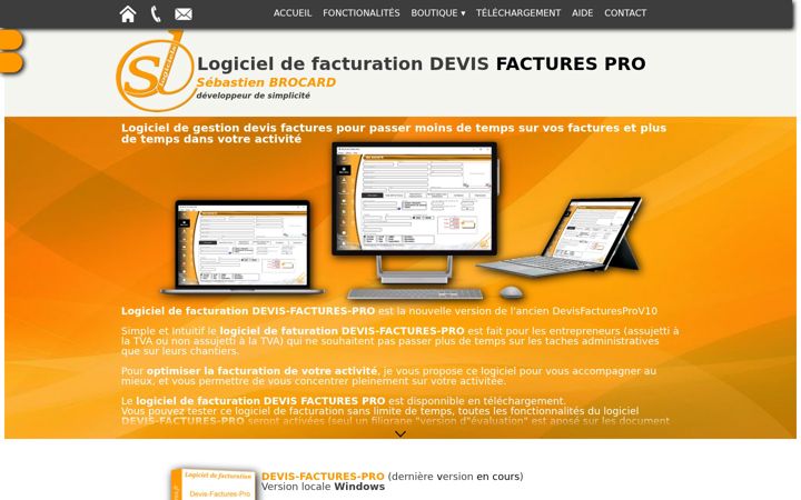 Screenshot of logiciels-devis-factures.fr