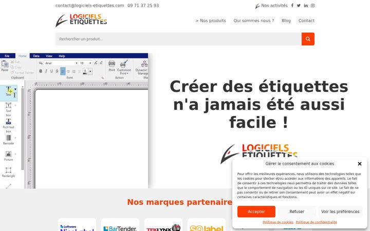 Screenshot of logiciels-etiquettes.com