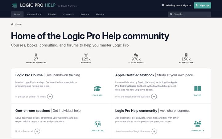Screenshot ta' logicprohelp.com