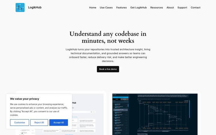 Screenshot of logikhub.co.uk
