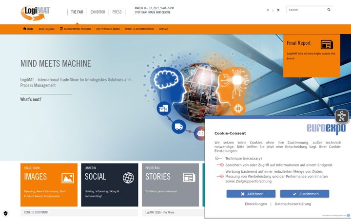 Screenshot of logimat-messe.de