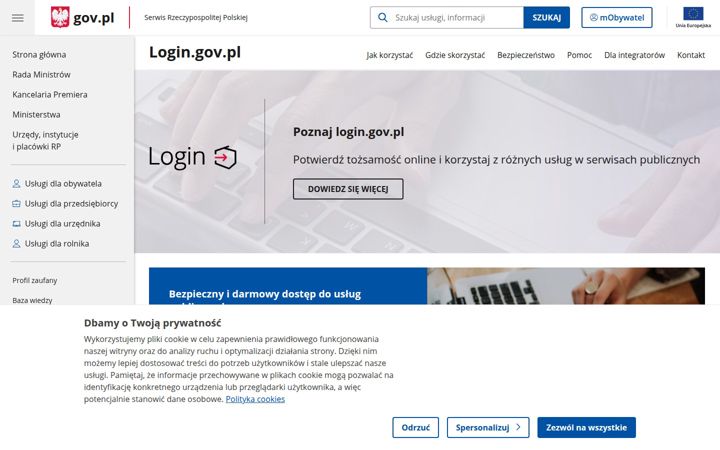 Screenshot of login.gov.pl