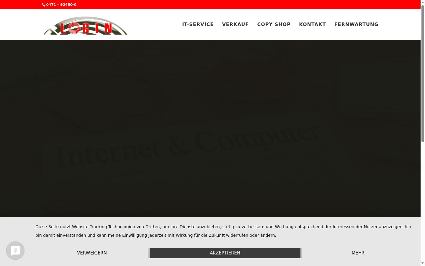 Screenshot del banner di consenso mostrato prima di qualsiasi interazione