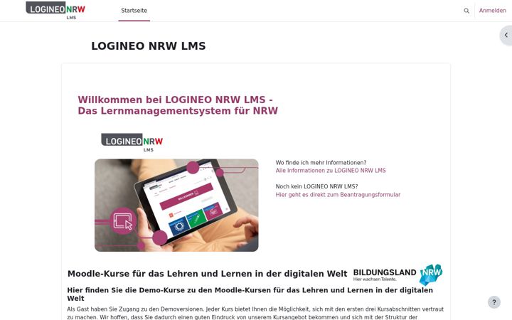 Screenshot of logineonrw-lms.de