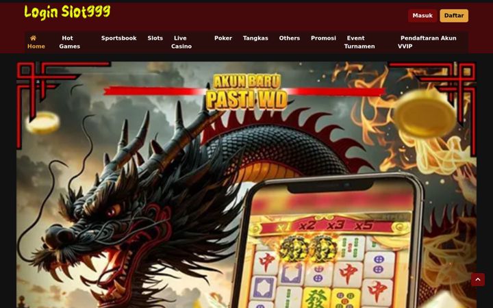 Screenshot of loginslot999.com