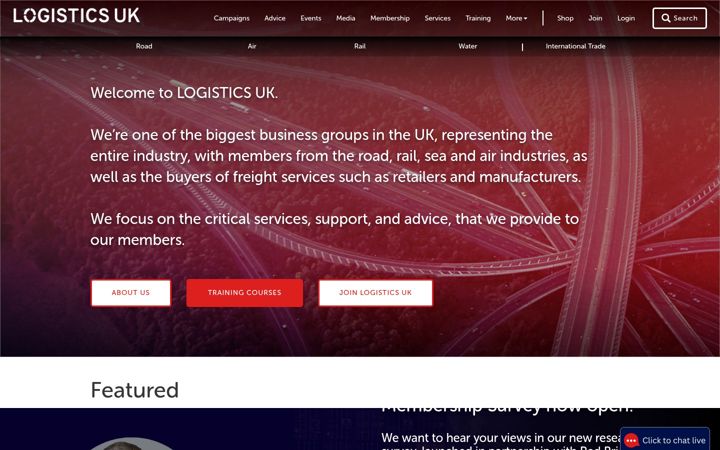 Screenshot of logistics.org.uk