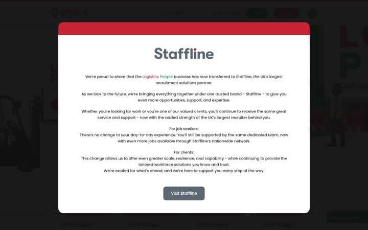 Screenshot of logisticspeople.co.uk