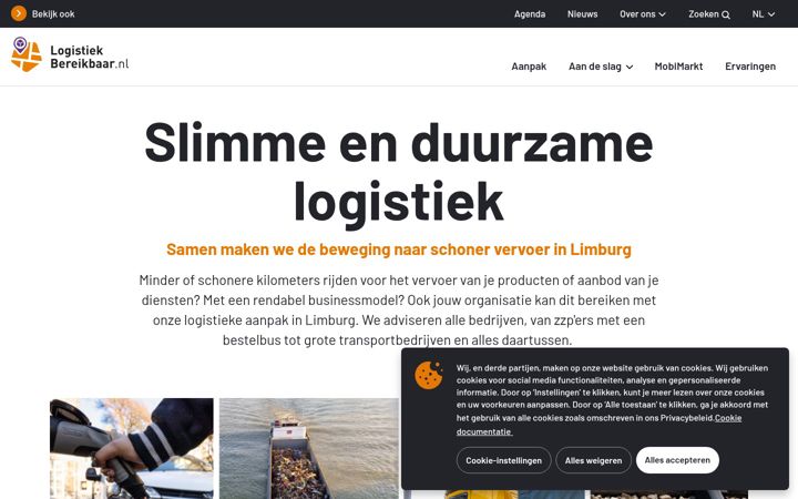 Screenshot of logistiekbereikbaar.nl