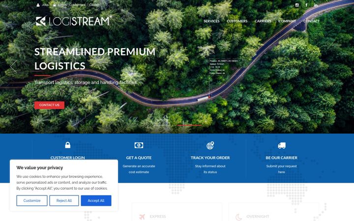 Screenshot of logistream.eu