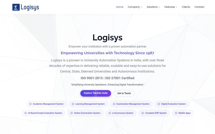 Screenshot stránky logisys.org