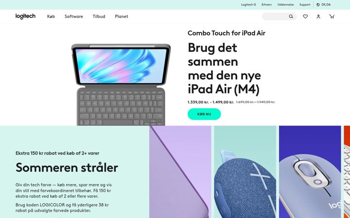 Screenshot von logitech.com