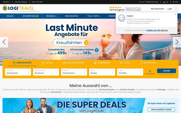 Screenshot of logitravel.de