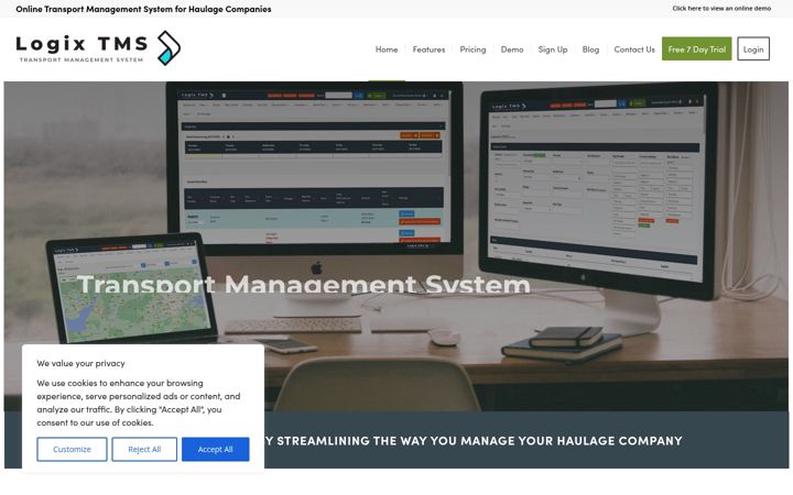 Screenshot of logixtms.co.uk