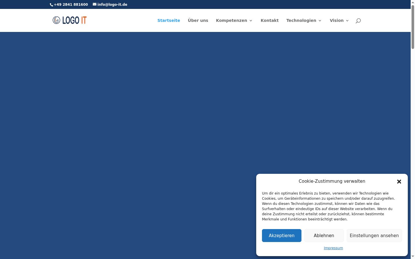 Screenshot tal-banner tal-kunsens muri qabel kwalunkwe interazzjoni