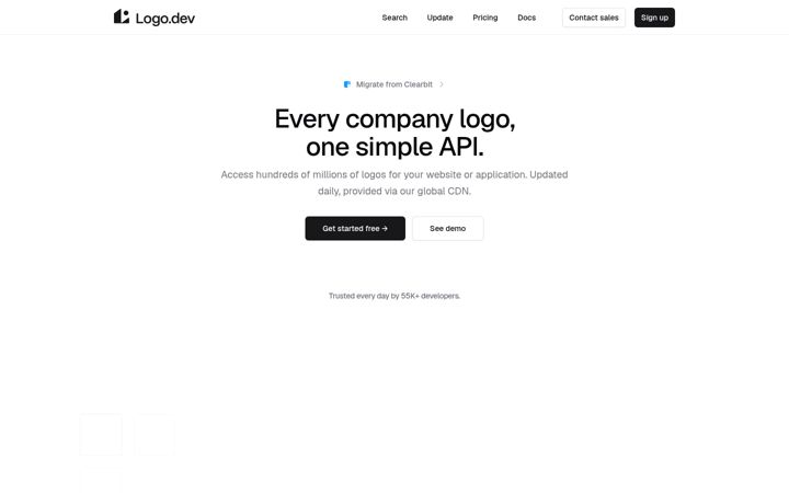 Screenshot του logo.dev