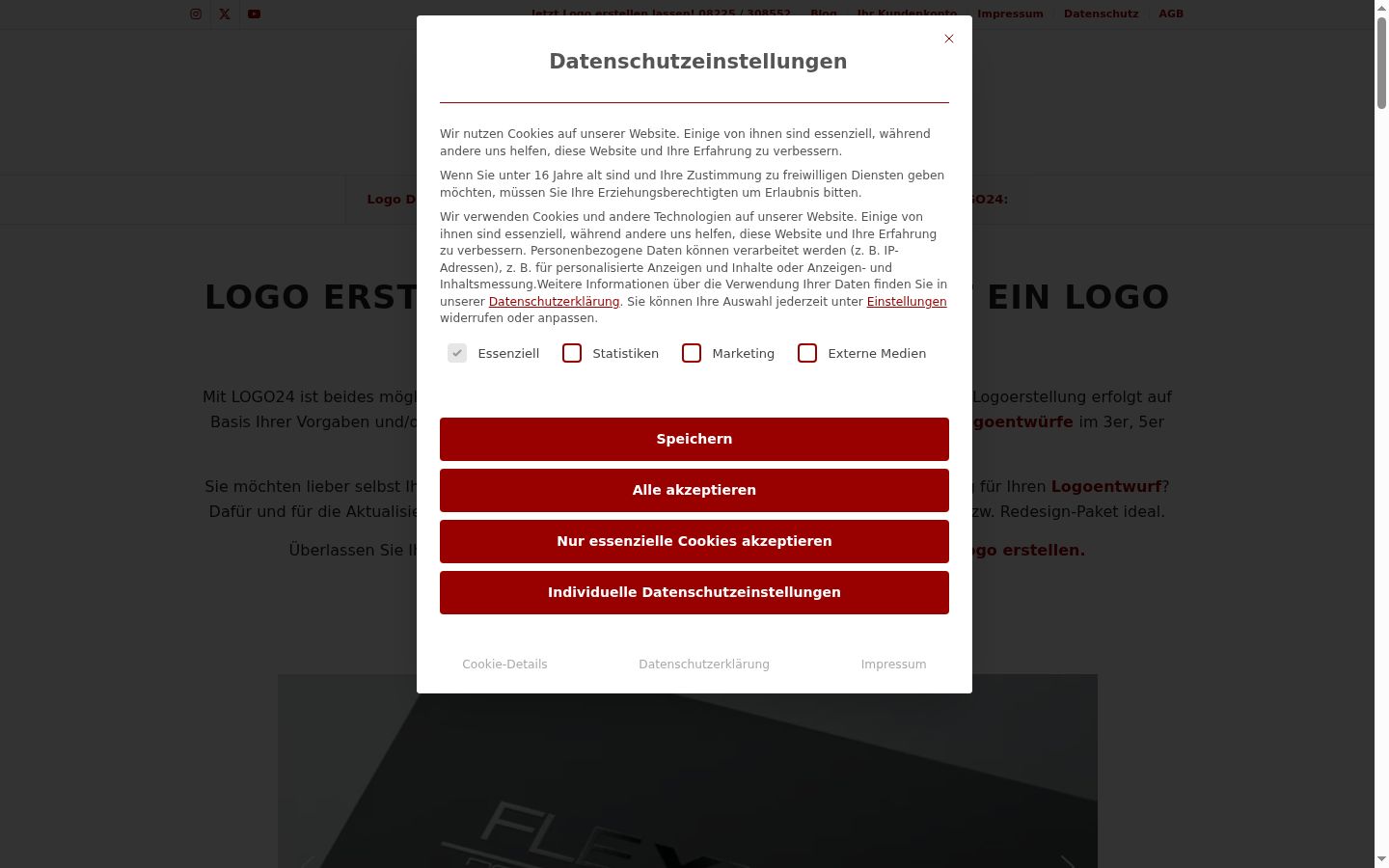 Screenshot del banner di consenso mostrato prima di qualsiasi interazione