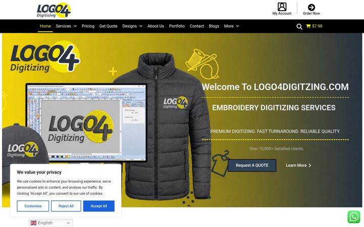 Screenshot of logo4digitizing.com