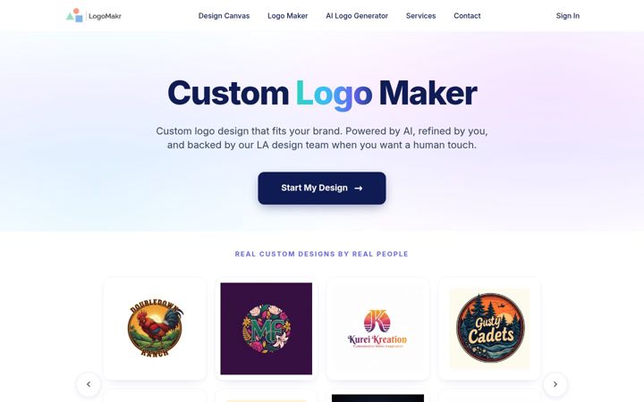 Screenshot of logomakr.com