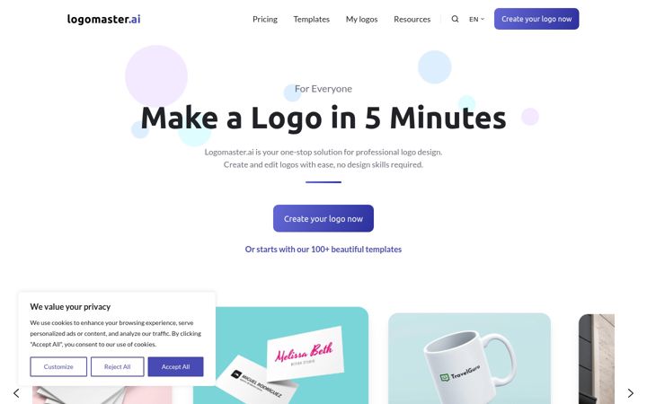 Screenshot of logomaster.ai