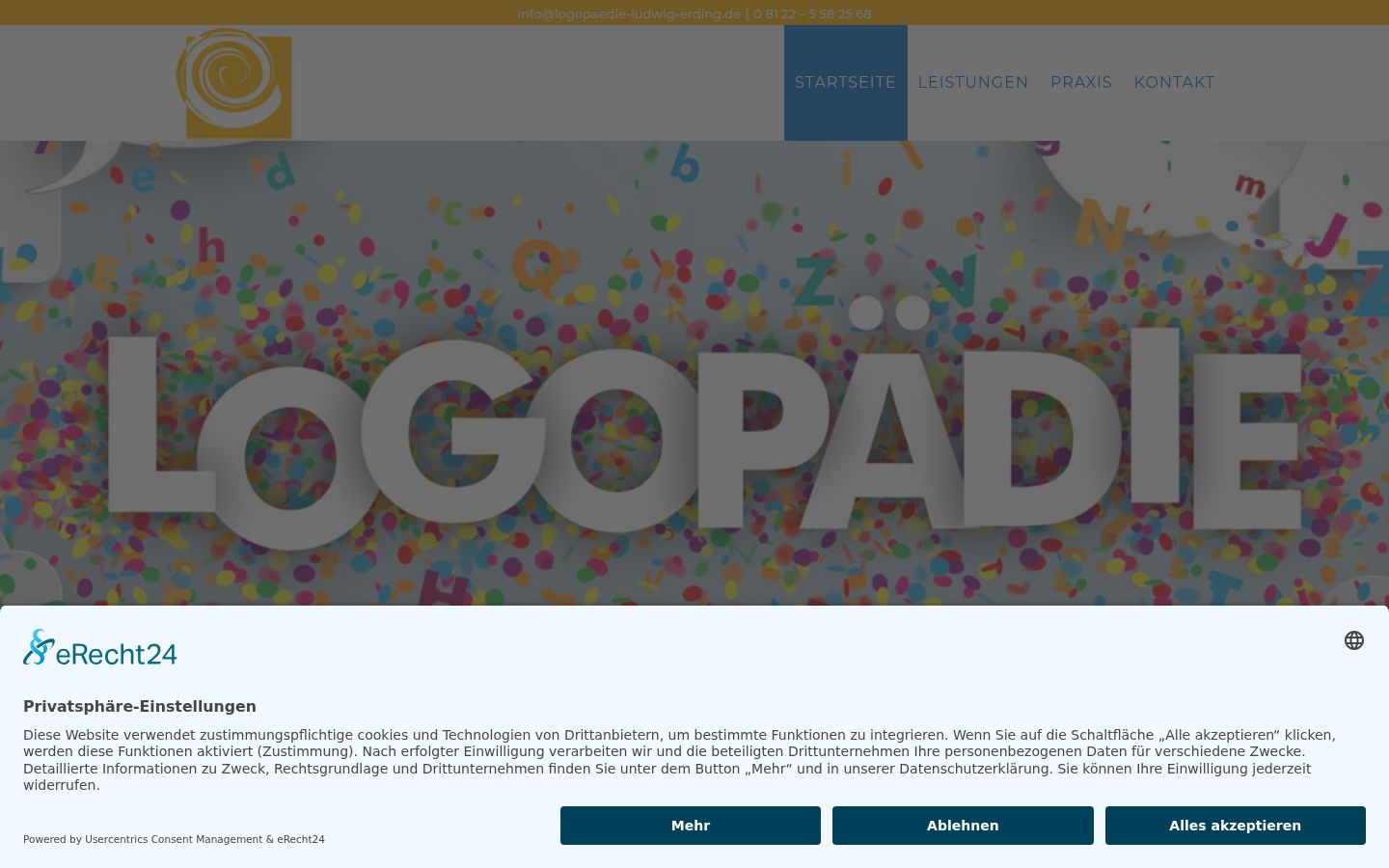 Screenshot des Einwilligungsbanners vor jeglicher Interaktion