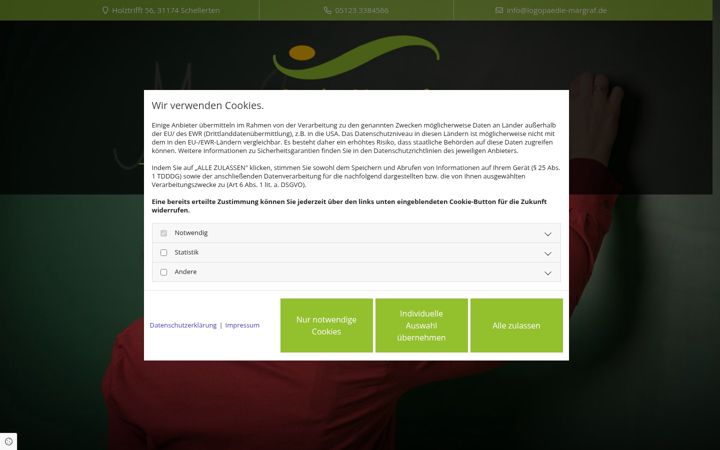 Screenshot of logopaedie-margraf.de