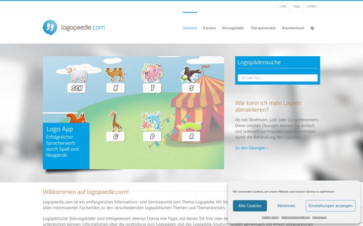Screenshot of logopaedie.com