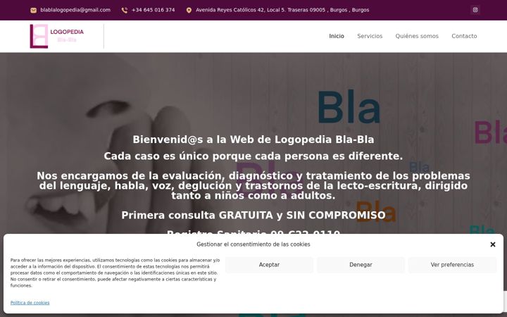 Screenshot of logopediablabla.es