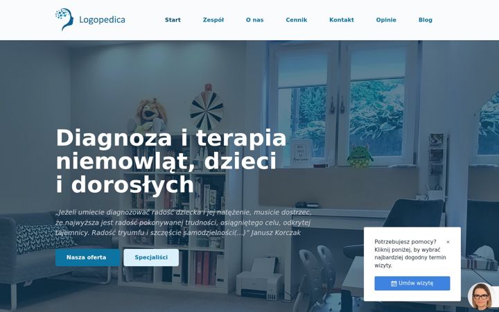 Screenshot of logopedica.edu.pl