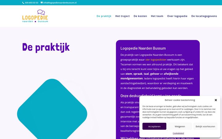 Screenshot of logopedienaardenbussum.nl