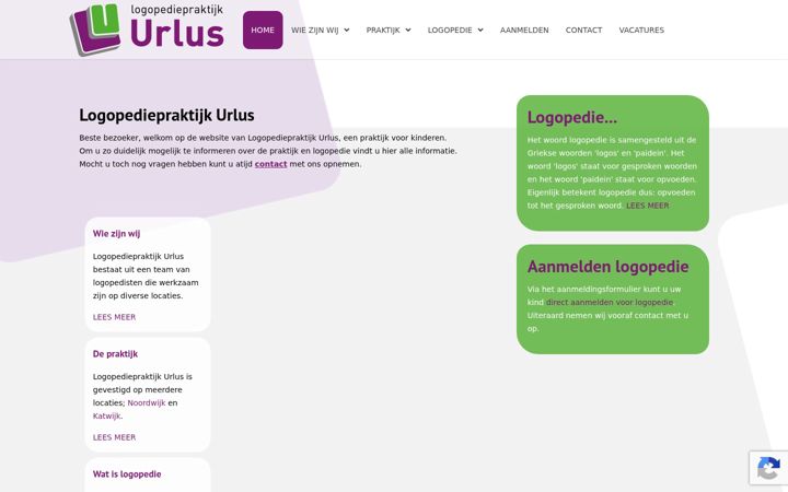 Screenshot of logopediepraktijkurlus.nl