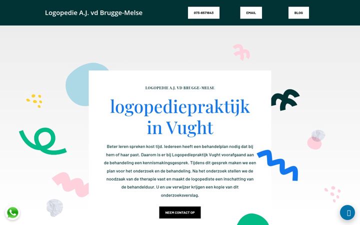 Screenshot of logopediepraktijkvught.nl