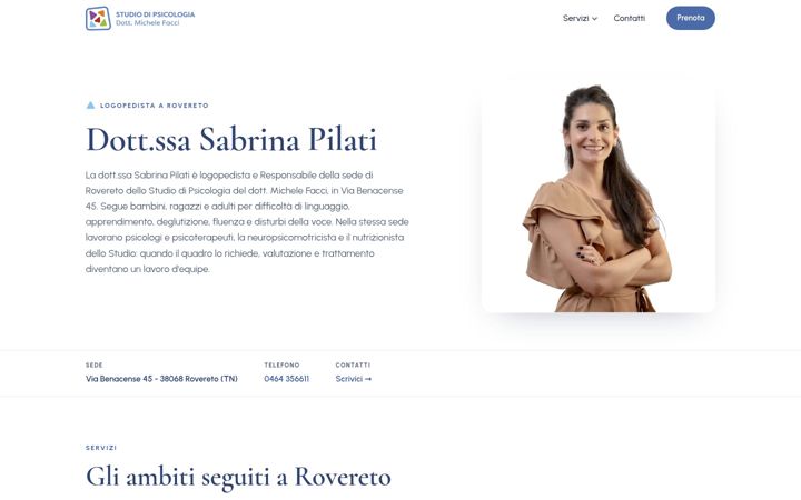 Screenshot of logopedistarovereto.it