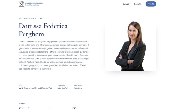 Screenshot of logopedistatrento.it