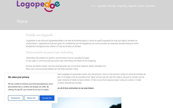 Screenshot of logopedoe.nl
