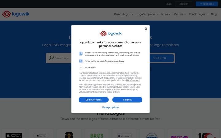 Screenshot of logowik.com