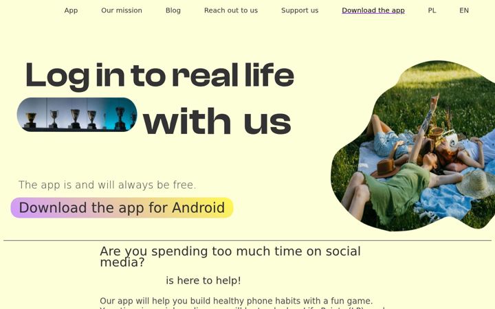Screenshot of logtolife.org