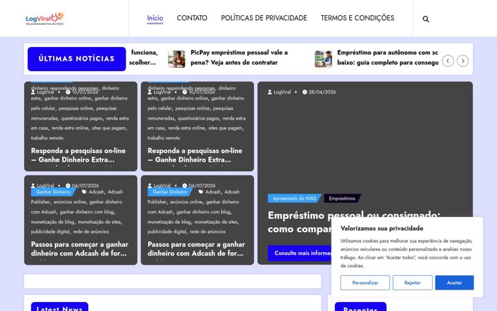 Screenshot of logviral.com