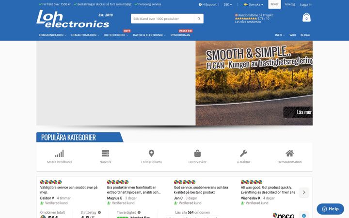 Screenshot of lohelectronics.se