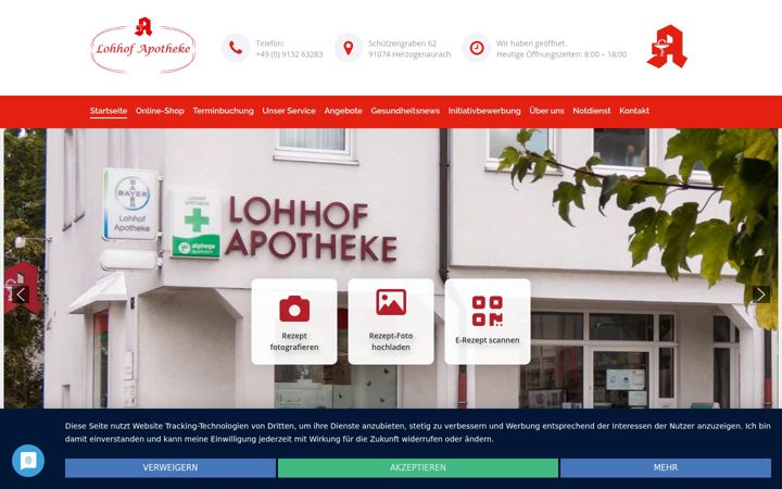 Screenshot of lohhof-apotheke.de