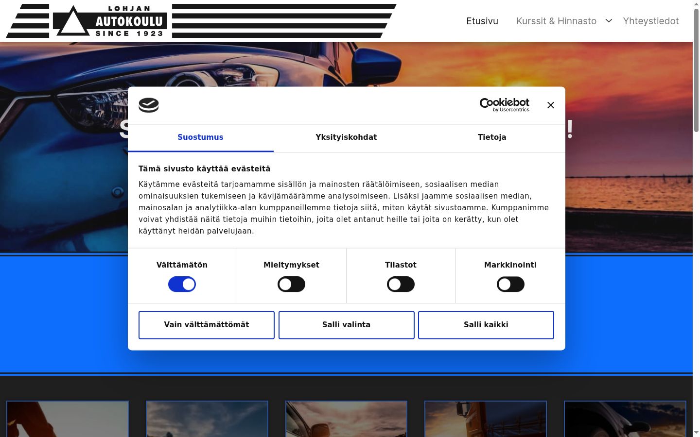 Screenshot of the consent banner shown before any interaction