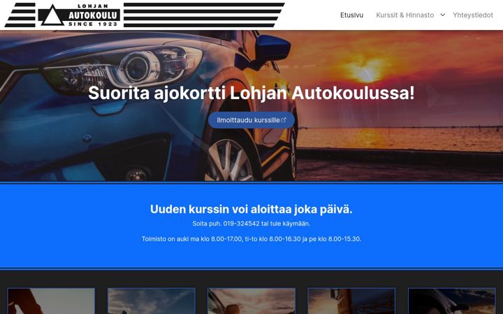 Screenshot of lohjanautokoulu.com