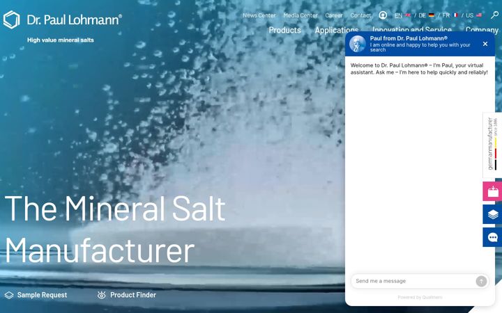 Screenshot του lohmann-minerals.com