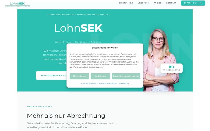 Screenshot of lohn-sek.de