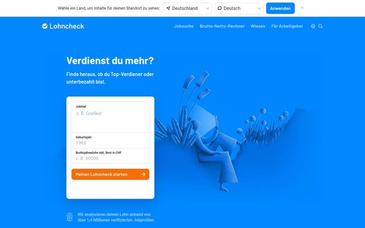 Screenshot of lohncheck.ch