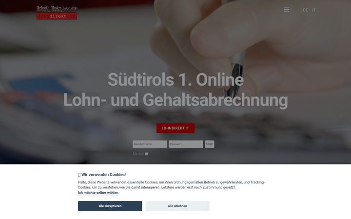 Screenshot of lohndirekt.it